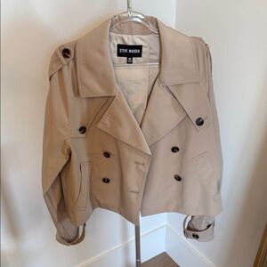 Steve Madden Beige Double-Breasted Trench Coat